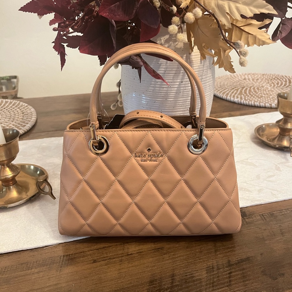 NEW Kate Spade Quilted Beige Satchel